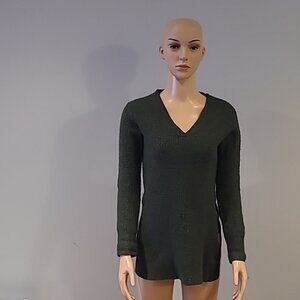 Roots waffle weave pattern green tunic style sweater size XS